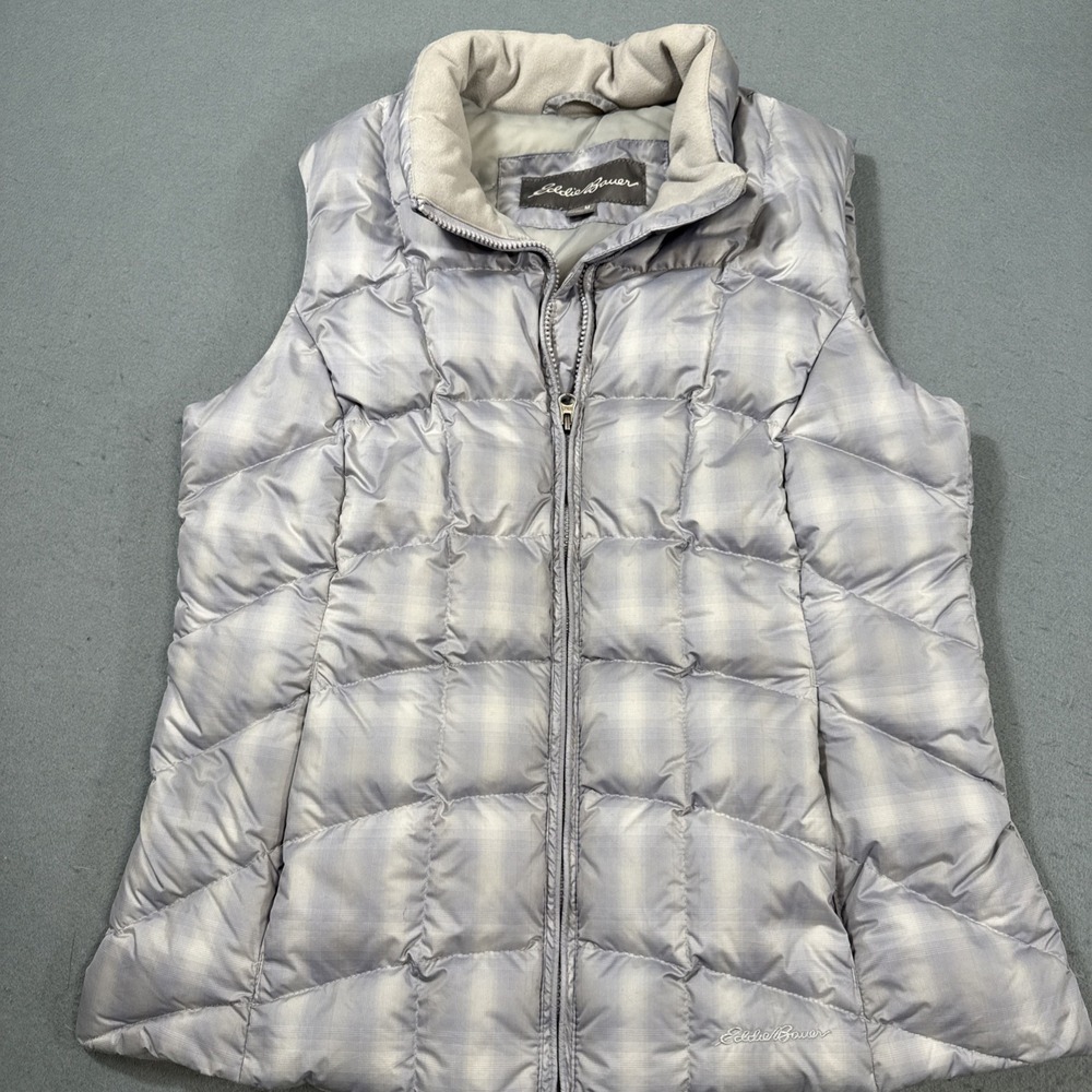 Eddie Bauer Light Gray Quilted Puffer Vest